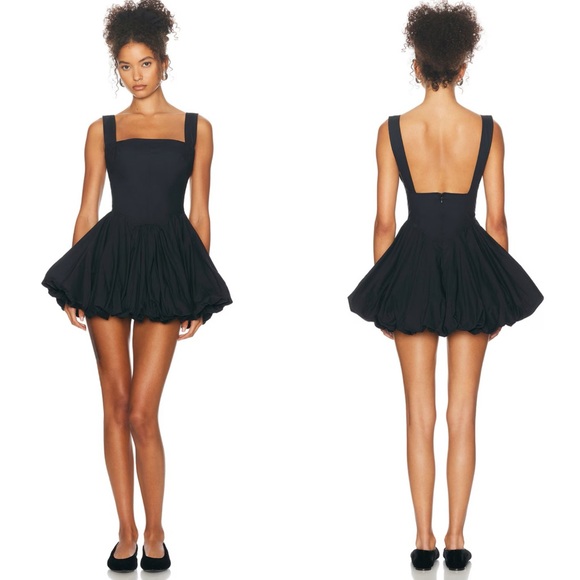 Helsa Poplin Bubble Mini Dress in Black Size XS NEW! New with tags!